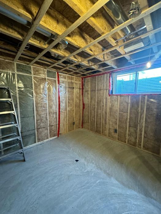 Before: Basement: framing to finished